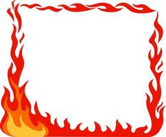 Stylized flames creating a frame border with empty space in the center on white background, ideal for certificates, diplomas or announcements vector