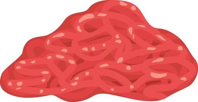 Fresh minced meat resting on a clean white surface, displaying vibrant red hues and appealing texture, perfect for preparing a variety of delicious dishes and meals vector