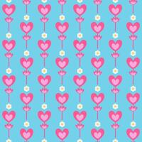 Valentine flower heart with small daisy cute background, seamless pattern for textile, wallpaper and wrapping paper. vector