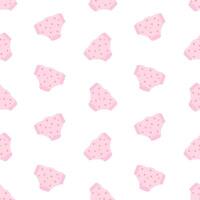 Pink diapers seamless pattern. Diaper angles, diaper changing. Background, print, backdrop vector
