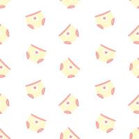 Yellow diapers seamless pattern. Diaper angles, diaper changing. Background, print, backdrop vector