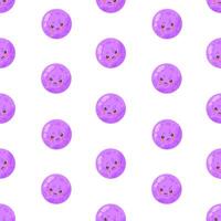Purple kid kawaii planet seamless pattern. Galaxy, space, universe. Background, print, fabric vector