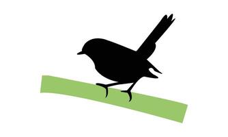 Slaty Flycatcher Bird Black Silhouette Design vector