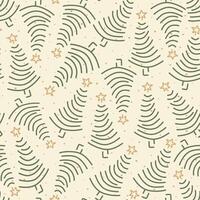 Winter graphic seamless pattern with christmas tree. Hand drawn new year illustration vector
