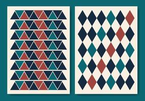 Modern abstract geometric poster collection. Retro Memphis style simple background vector