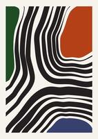 Abstract mid century colorful poster with geometric shapes. Modern Memphis minimalist flat art vector