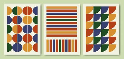 Retro abstract elements with colorful geometric shapes. Modern aesthetic minimalist art collection vector
