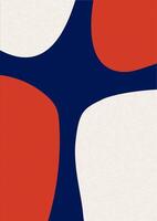 Modern abstract geometric background with blobs. Retro style poster vector