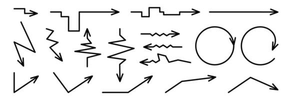 A set of black movement arrows. vector