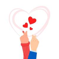 Hands and the gesture of love. vector