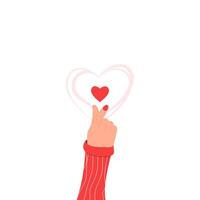 Finger gesture makes a heart. vector