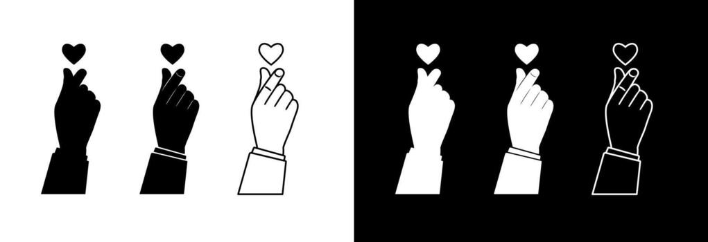 Hand gesture making a heart. vector