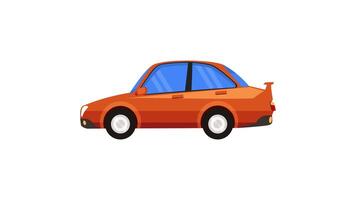 Isolated red car. Flat design style illustration vector