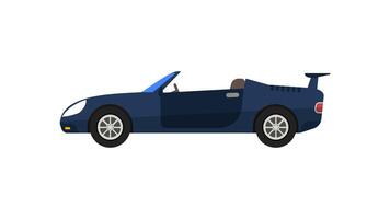 Flat illustration of a cabriolet car, in white isolated background vector