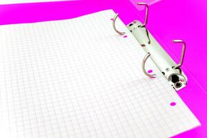 empty paper sheet in bright office folder photo