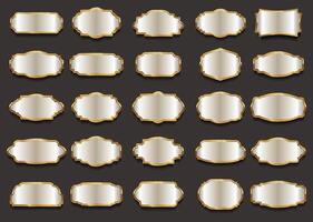 Silver and gold blank frame and label collection stock illustration, Blank frame and labels vector