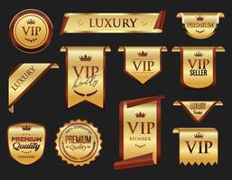 premium quality and VIP badges and emblem collection vector