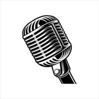 Shiny Microphone Silhouette vector