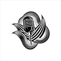 Sonic Waves Abstract Microphone vector