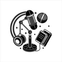 Microphone Streaming Silhouette vector
