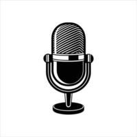 Microphone icon illustration on white background vector