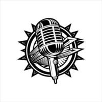 Stylized Microphone pop vector