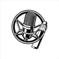 Condenser microphone for studio vector