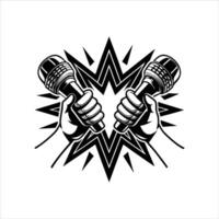 Stylized Microphone pop vector