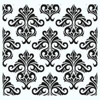 Damask Pattern simple monochrome. Line carvings that become various petal elements into one. vector