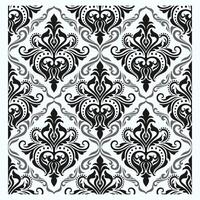 Beautiful monochrome damask. Line carvings that become various petal elements into one. vector