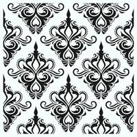Damask Pattern simple. Line carvings that become various beautiful and unique petal elements. vector