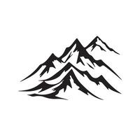 A range of mountains with snow silhouette on white background vector