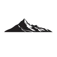 Mountains with snow silhouette on white background vector