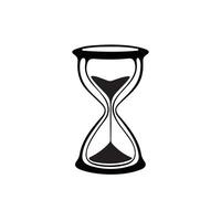 Cool hourglass icon silhouette on white background vector