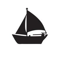 A small sail boat silhouette on white background vector