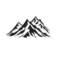 A group of mountains with snow silhouette on white background vector