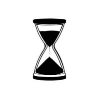 Sand timer icon silhouette on white background vector