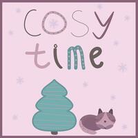 cosy time card vector