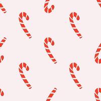Seamless pattern with sweets cane and snow. Christmas background. hand drawn illustration vector