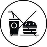 No Fast Food Illustration Icon vector