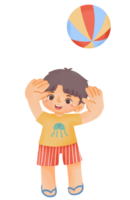 A boy is playing with a beach ball png