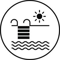Swimming Pool Illustration Icon vector