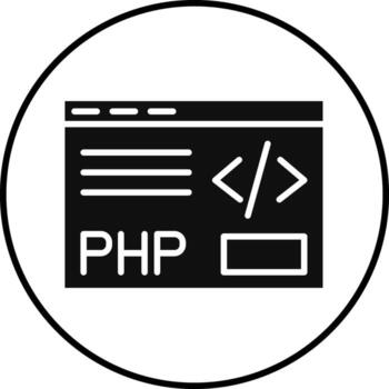 PHP Coding Illustration Icon vector