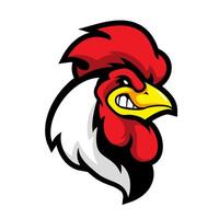 cool face of angry rooster isolated work in white background vector