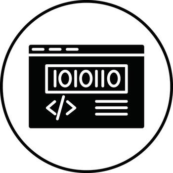Binary Code Illustration Icon vector