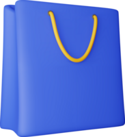 3D shopping bag, realistic gift bag icon png