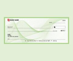 Bank Cheque with guilloche pattern vector