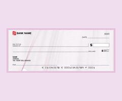 Blank Bank Cheque with guilloche pattern vector