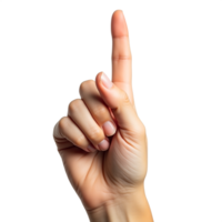 A person's hand is pointing up with a finger png