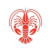 a illustration of an shrimp icon symbol graphic on white background vector